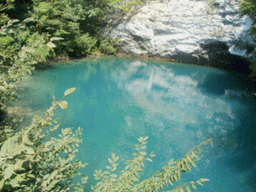 Голубое озеро - вода, пейзаж, озеро - предпросмотр