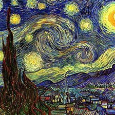 Схема вышивки «Звездная ночь, Винсент ван Гог»