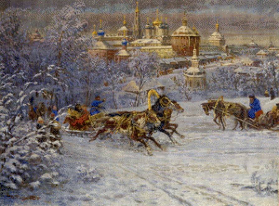 Сергиев Пасад - рассохин, зима, сергиев пасад, россия, тройка - предпросмотр