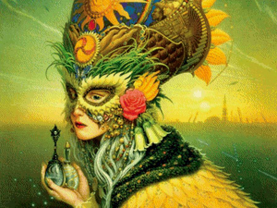 Маскарад - девушка, маска, фэнтези - предпросмотр