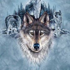 Схема вышивки «Волки»