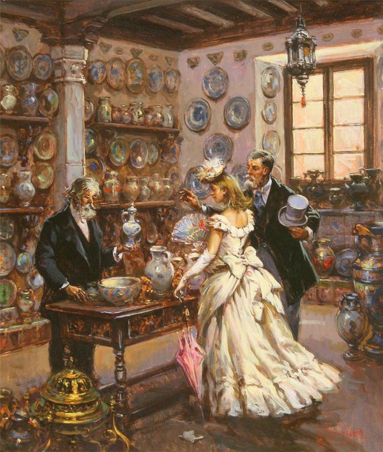 в лавке - картина - оригинал