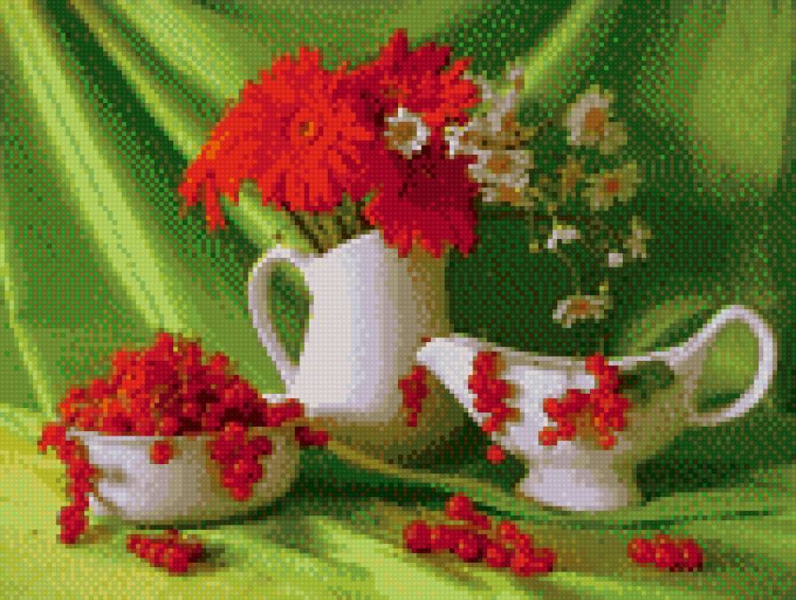 Герберы с калиной - предпросмотр