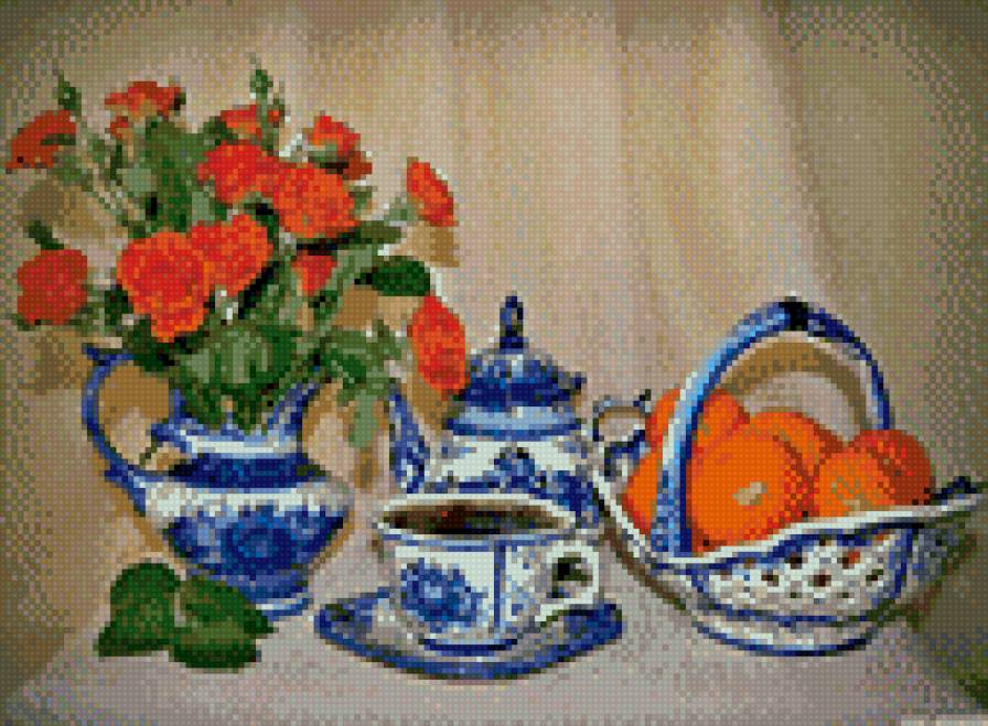 Гжель натюрморт - предпросмотр