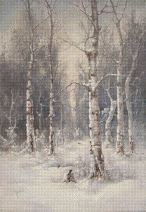 Barbu Gheorghe-Zima w lesie - zima, las, pejzaz - предпросмотр