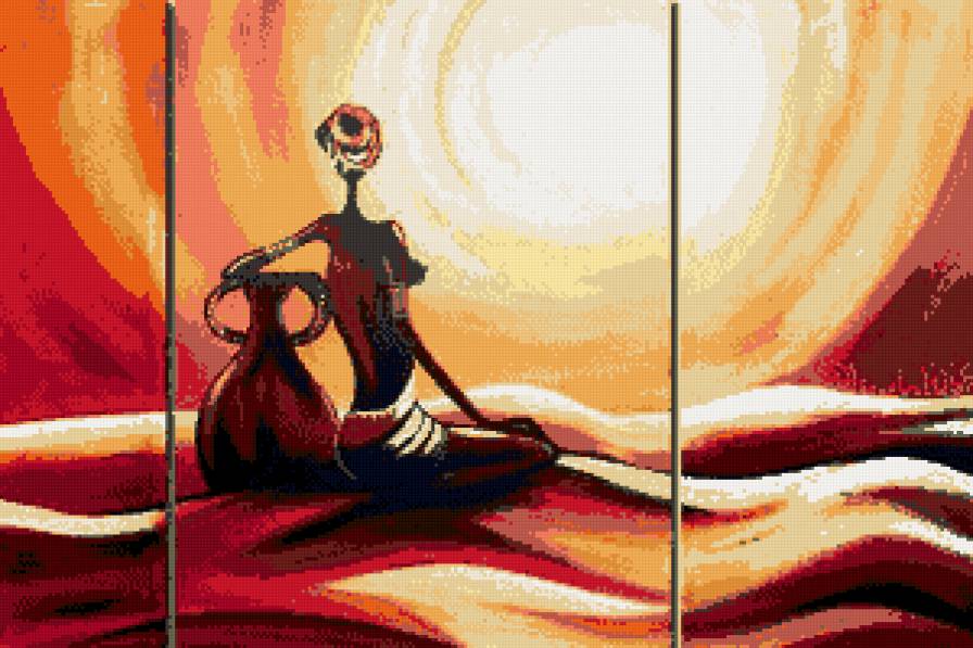 африканка - девушка, африка, закат - предпросмотр