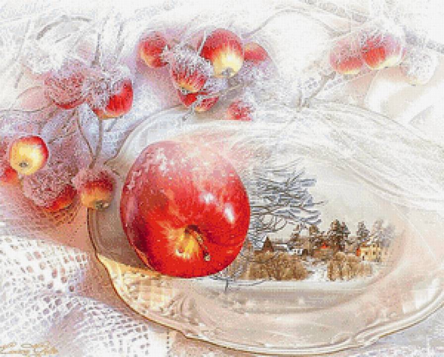 Яблочко по тарелочке - яблоки, сказка, тарелка - предпросмотр