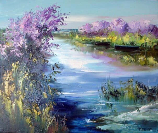 Берег.Мишель Везинет - живопись, мишель везинет - оригинал