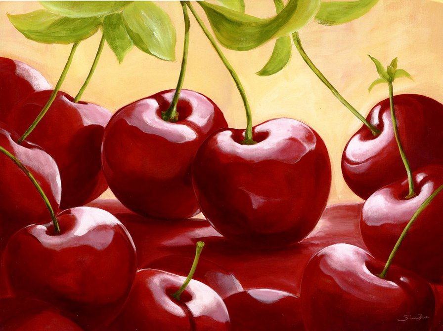 сочная вишня - ягоды, пано, кухня, фрукты - оригинал