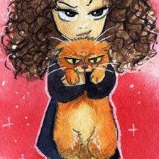 Девочка с рыжим котом