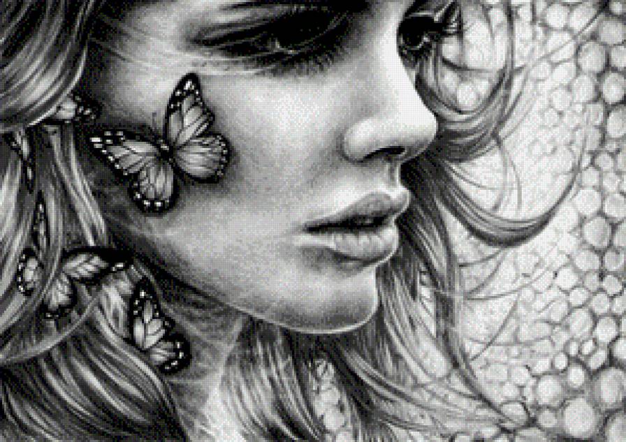 Красота женщины - бабочка, женщина - предпросмотр