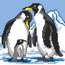 Оригинал схемы вышивки «Подушка с пингвинами» (№583420)