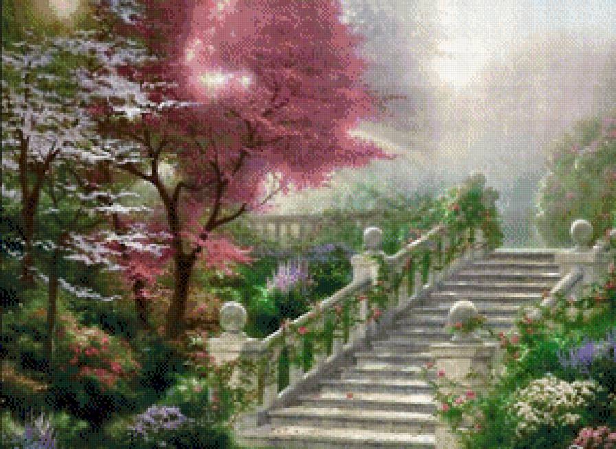 Уютный парк.Томас Кинкейд - живопись, томас кинкейд - предпросмотр