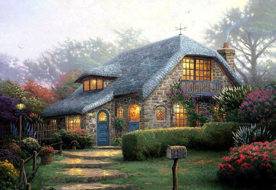 Уютный домик.Томас Кинкейд - томас кинкейд, живопись - оригинал