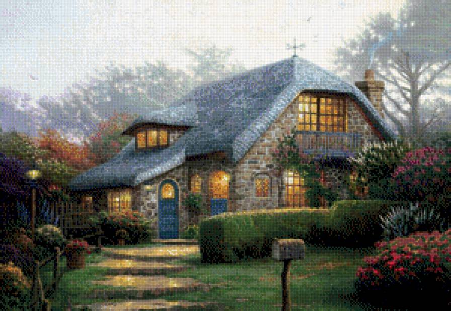 Уютный домик.Томас Кинкейд - живопись, томас кинкейд - предпросмотр