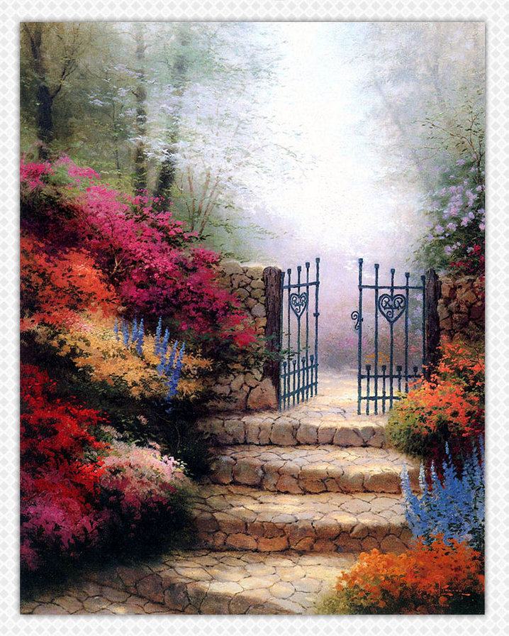У калитки.Томас Кинкейд - томас кинкейд, живопись - оригинал