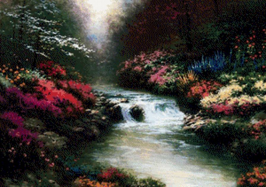 Цветущая река.Томас Кинкейд - томас кинкейд, живопись - предпросмотр