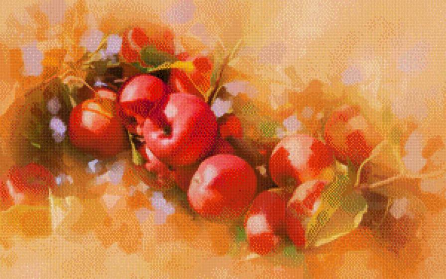 яблоки - живопись, яблоки, кухня, акварель, натюрморт - предпросмотр