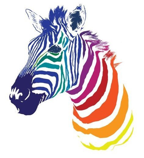 Цветная зебра - зебра - оригинал