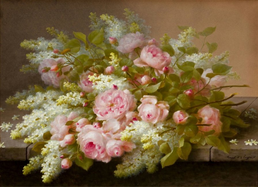 Paul De Longpre - roze w malarstwie - оригинал