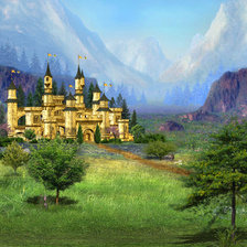 Схема вышивки «замок в долине»