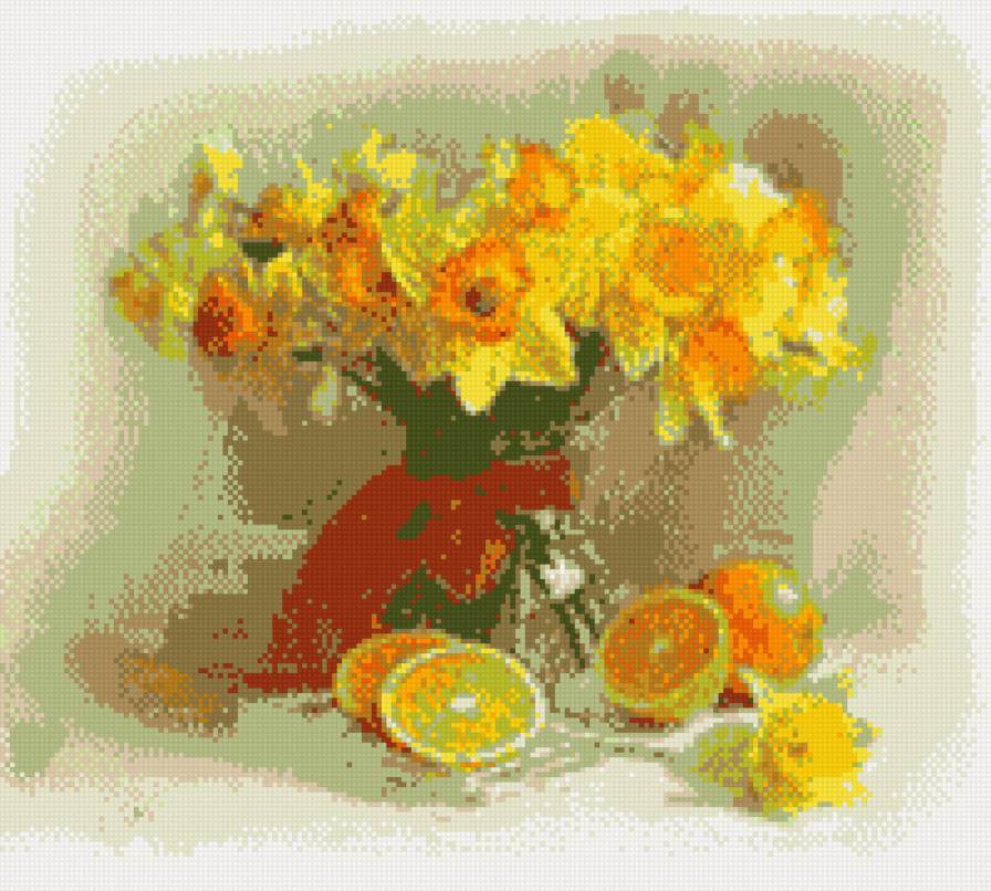 НАРЦИССЫ - лето, цветы, ваза, натюрморт - предпросмотр