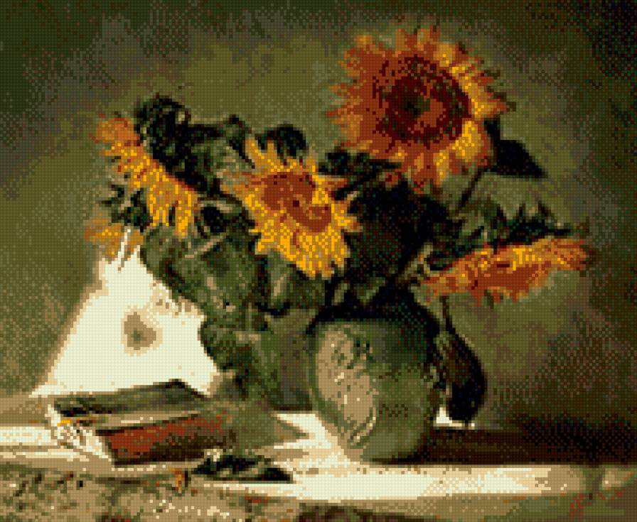 ПОДСОЛНУХИ - вазы, лето, подсолнухи, цветы, натюрморт - предпросмотр