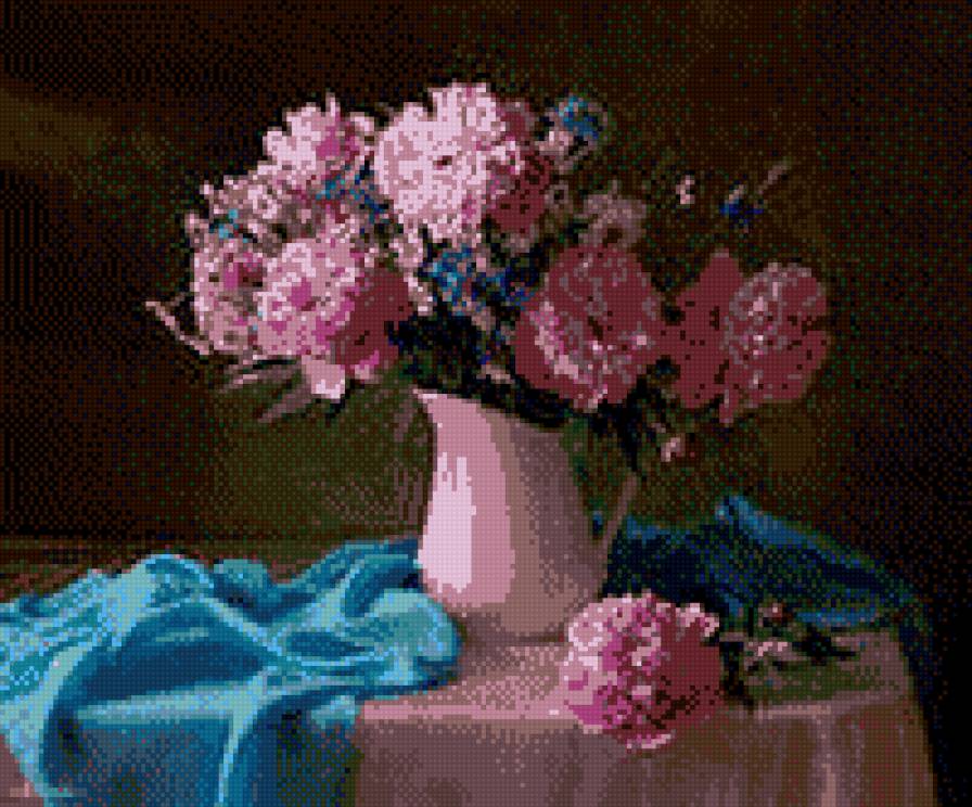 ПИОНЫ В КУВШИНЕ - вазы.натюрморт.лето, цветы - предпросмотр