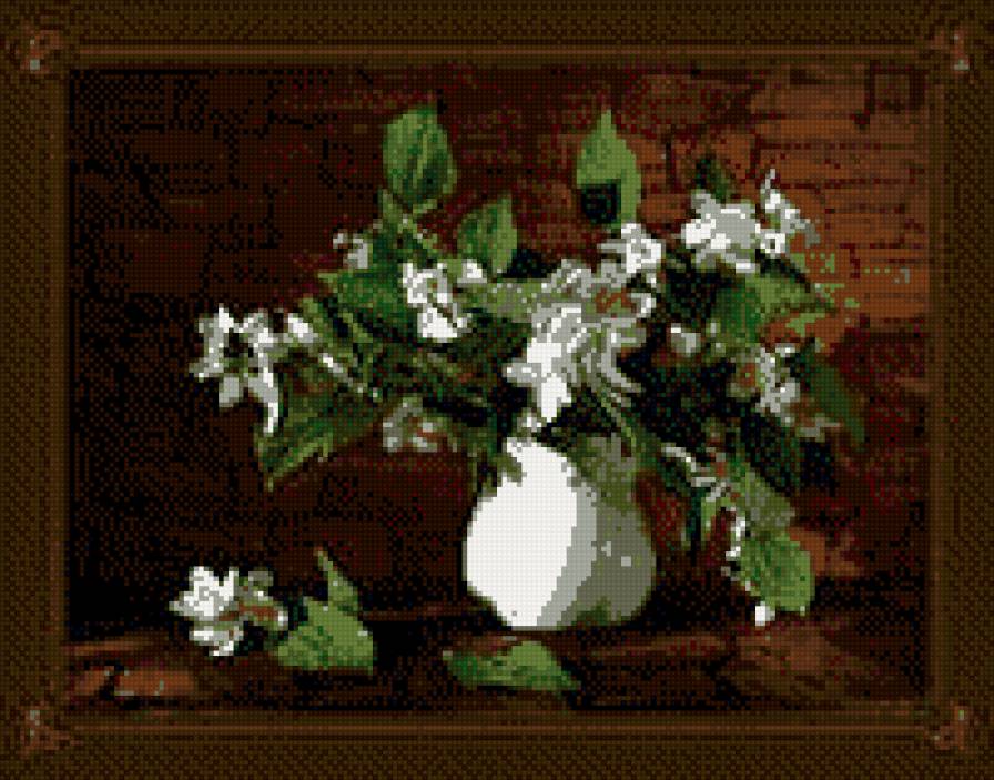 БЕЛЫЕ ЦВЕТЫ - цветы, натюрморт, вазы - предпросмотр