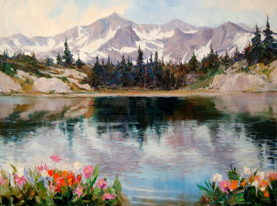 Горы.Эрик Валлес - живопись, природа, эрик валлес - оригинал