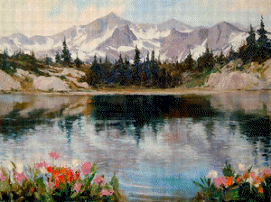 Горы.Эрик Валлес - природа, эрик валлес, живопись - предпросмотр