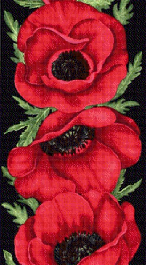 Маковое панно - панно, флора, цветы, мак, маки, красота, искусство - предпросмотр