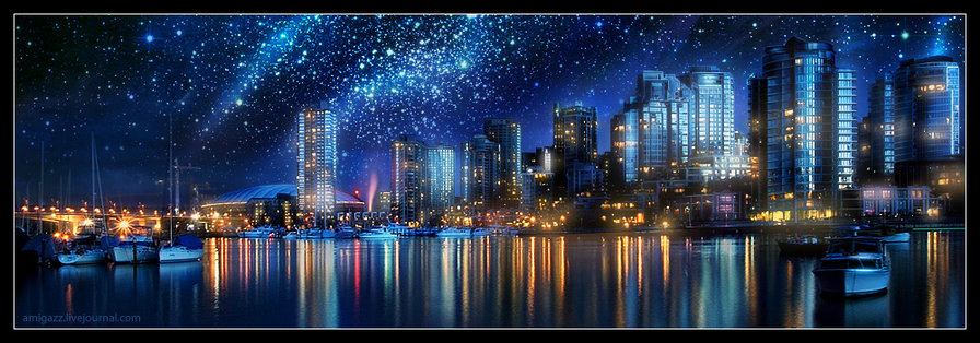 ночной город - пейзаж - оригинал