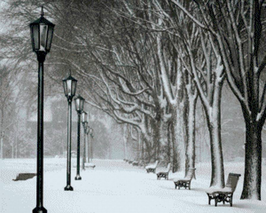 заснеженная аллея - предпросмотр