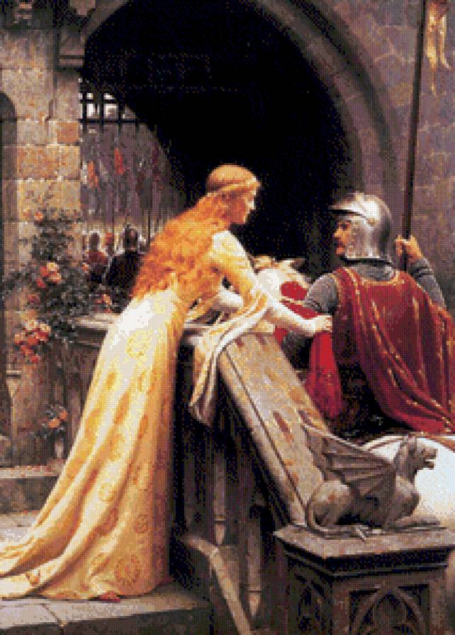 я жду тебя с победой - дама, рыцарь, девушка, пара - предпросмотр