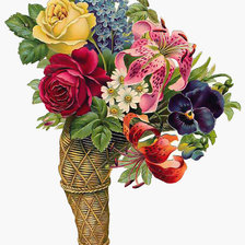 Оригинал схемы вышивки «Цветы в вазе» (№584732)