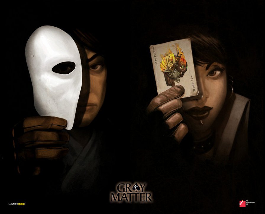 Gray Matter Сэм и Дэвид - мужчина, игра, карты, женщина - оригинал