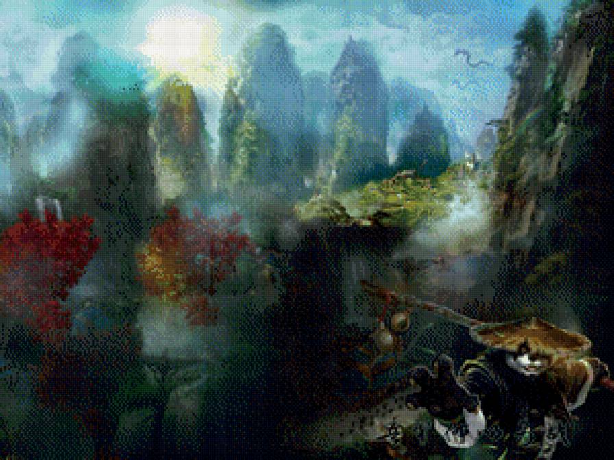 Пандария - warcraft, фэнтази, пейзаж, панда, world of warcraft, вов - предпросмотр