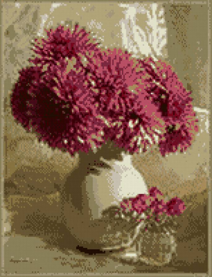 ХРИЗАНТЕМЫ - цветы, натюрморт, ваза - предпросмотр