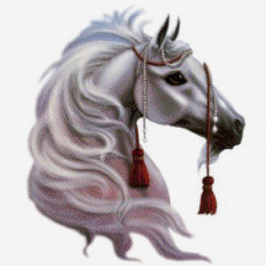 белая - лошадь - предпросмотр