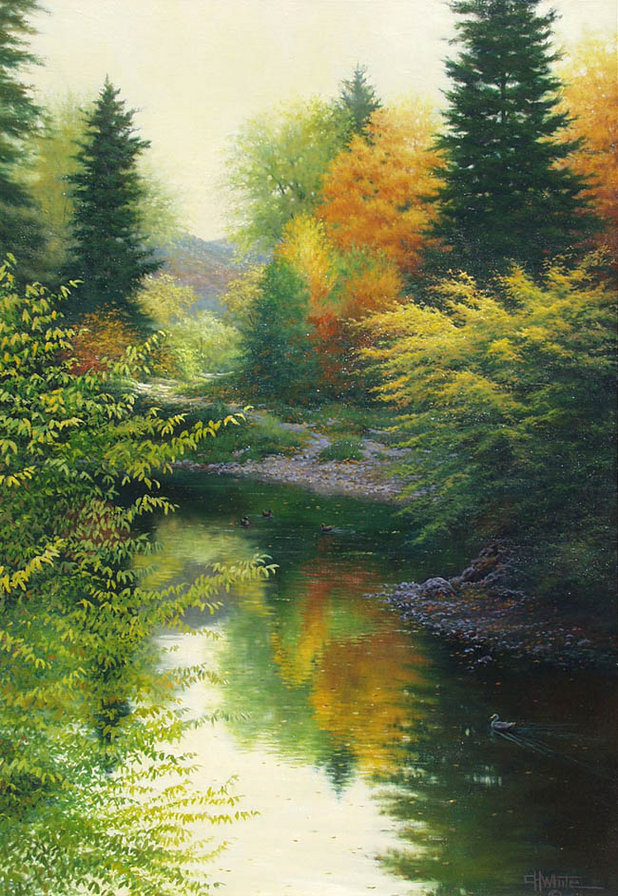 берег.Чарльз Уайт - чарльз уайт, живопись, пейзаж - оригинал