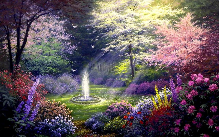 Фонтан.Чарльз Уайт - чарльз уайт, живопись, пейзаж - оригинал