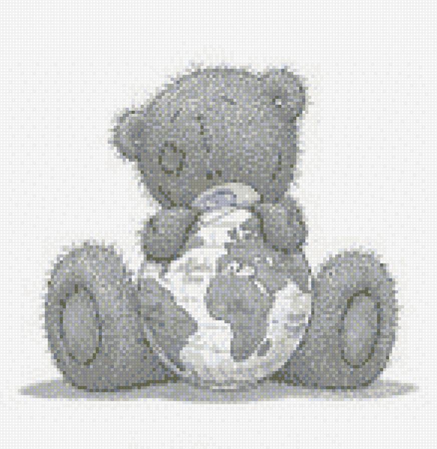 мишка с глобусом - мишка, глобус - предпросмотр