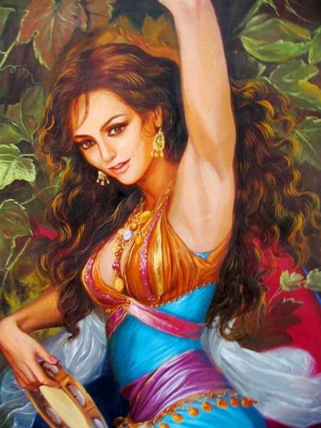 девушка с бубном - женщина, женский образ, девушка - оригинал