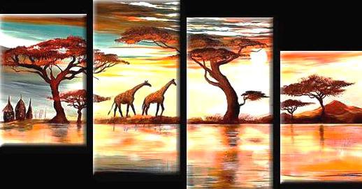 пано африка - пано, пейзаж, африка, животные - оригинал