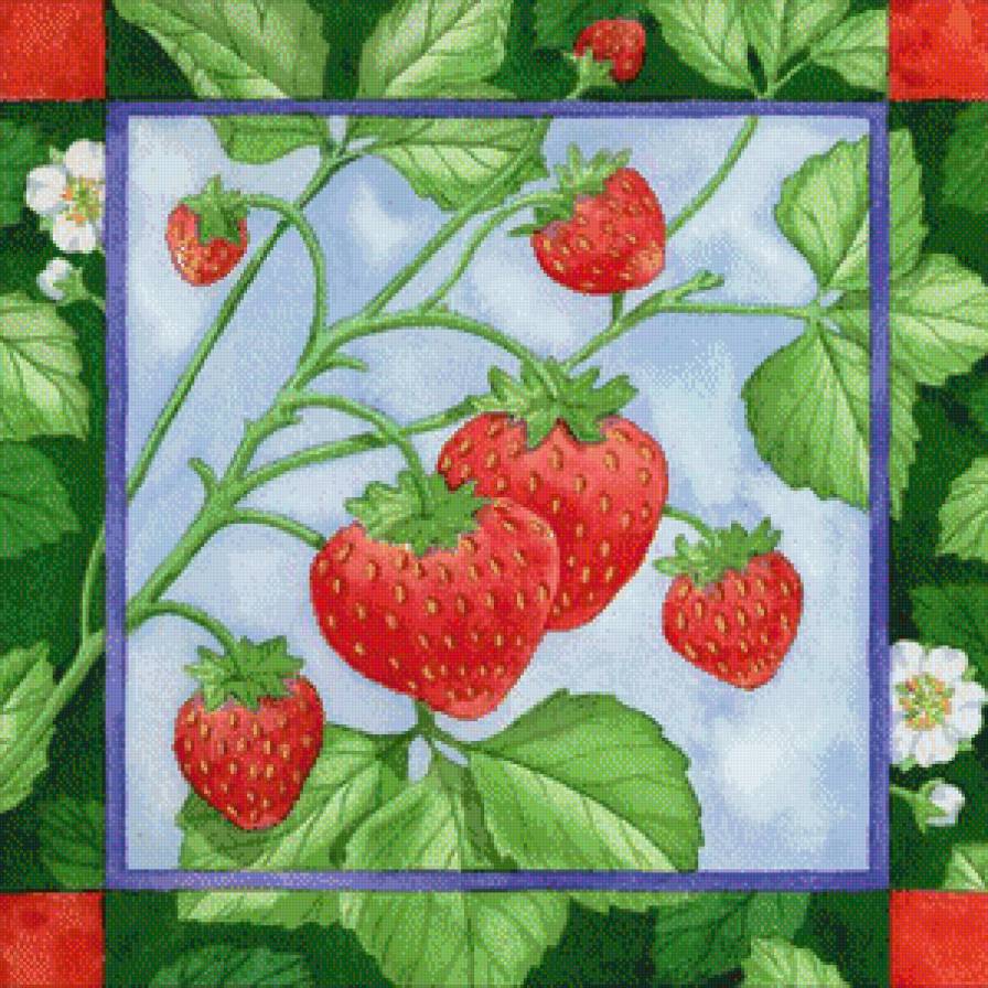 ягодки - подушка, виктория, кухня, ягоды, клубника - предпросмотр