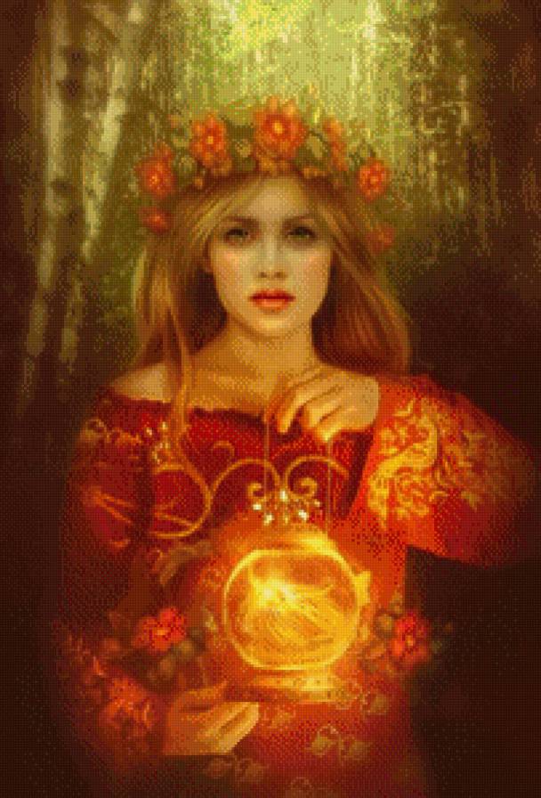 лесная нимфа - нимфа, фэнтези, арт, девушка - предпросмотр