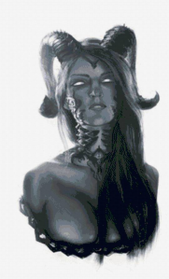 Демон - демон, девушка, рога, демонесса - предпросмотр