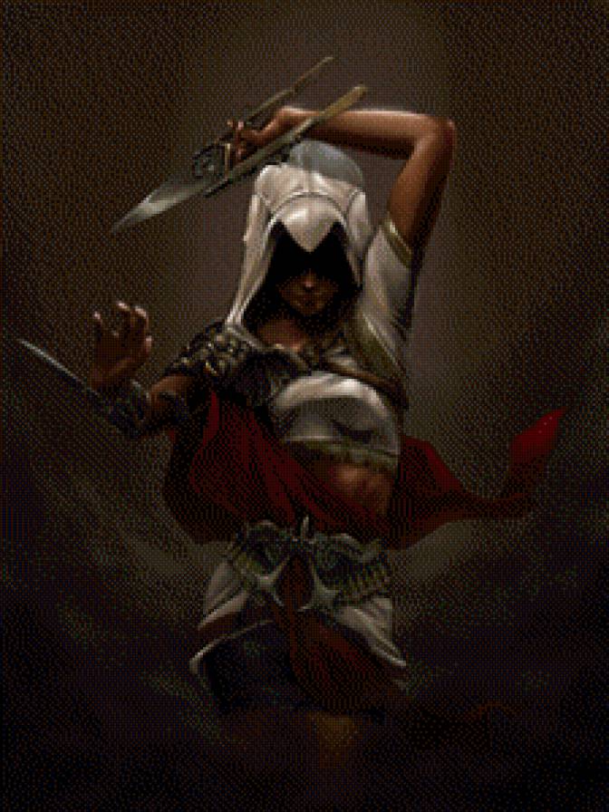 Ассасин - ассасин, оружие, девушка - предпросмотр