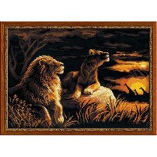 Схема вышивки «Лев и львитца»
